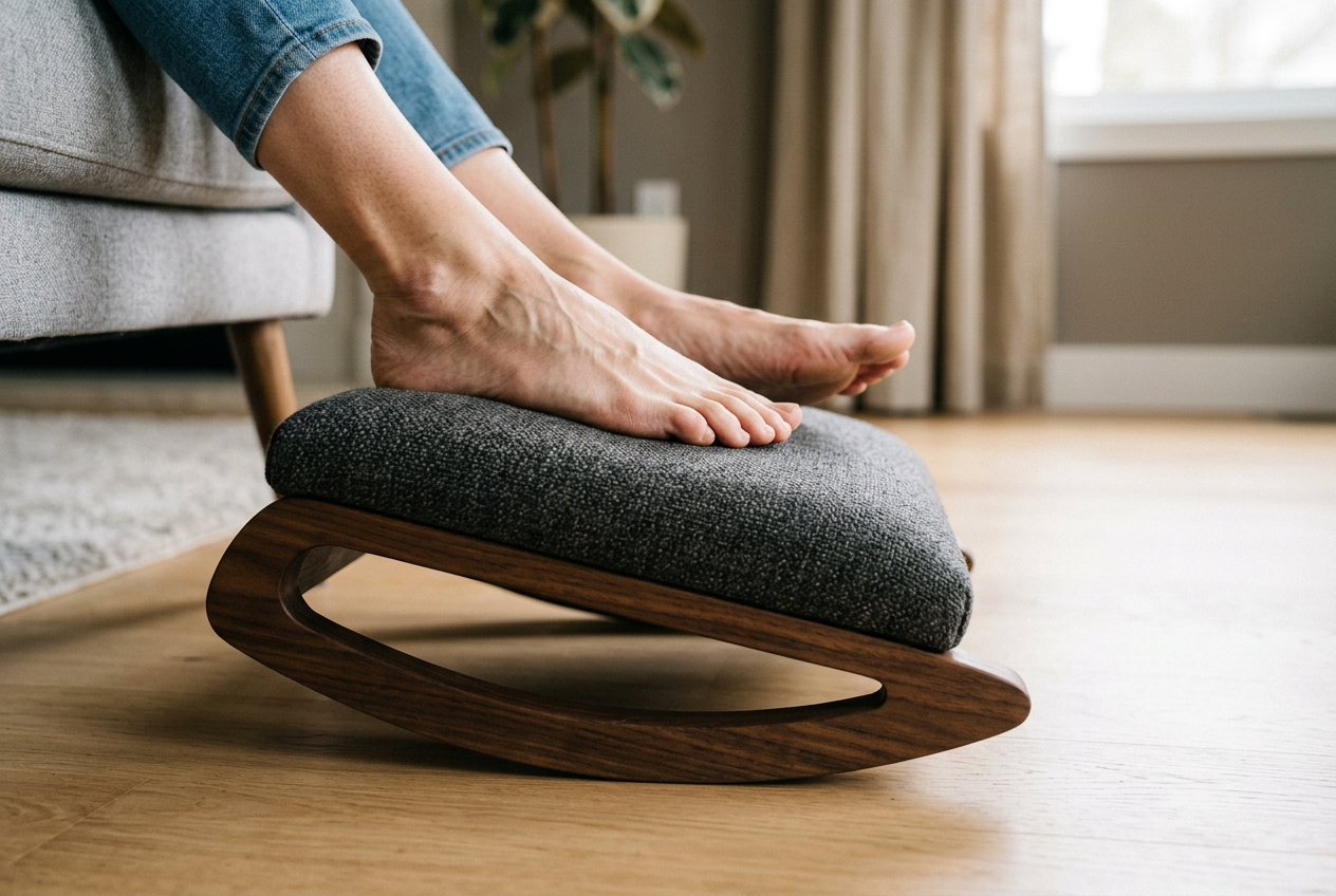 Houpací podložka pod nohy se zaoblenou spodní stranou – přirozený pohyb kotníků