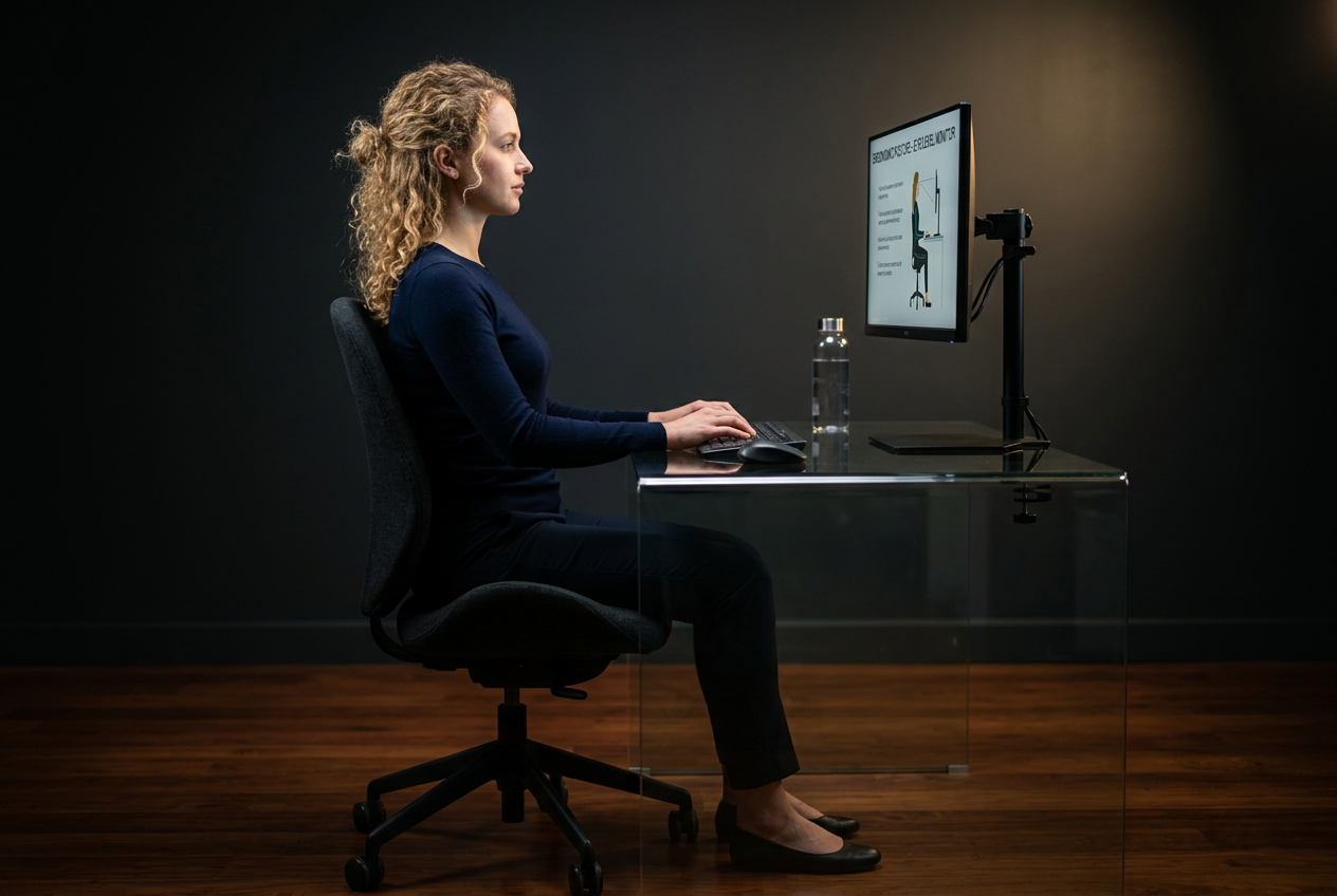 Správná výška a vzdálenost monitoru při práci u počítače